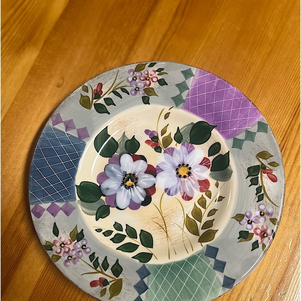 Hand painted plate by Gibson Elite. Wildflower Whisper salad plate.